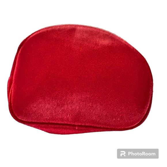 Christian Dior Parfums Red Satin Make-up Bag Gold Sparkle Authentic - Picture 2 of 10